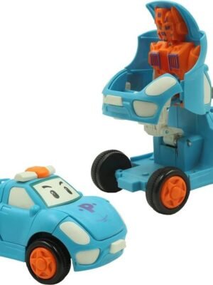 1 Pc – Pull Back Robot Car Toy – Push & Go Convert Robot Cars Toys For Kids Boys Girls Baby Babies Friction Powered Vehicle – Random Color