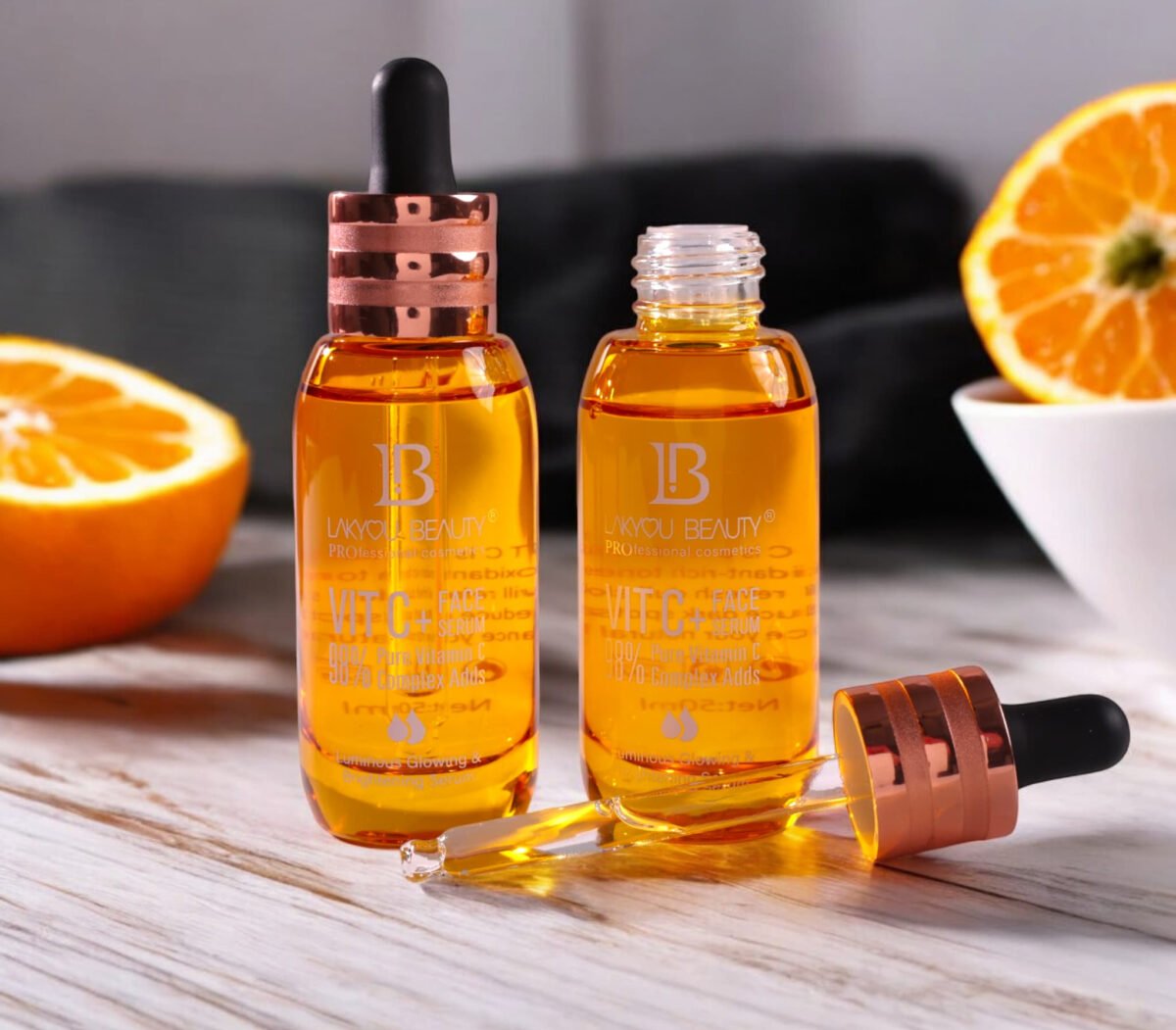 Lakyou Beauty Vitamin C Face Serum – 98% Pure Vitamin C Complex For Luminous Glow, Brightening, Firming & Repairing, 50ml - Image 1