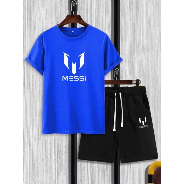Printed Half Sleeves Cotton Jersey Summer Tracksuit For Boys & Girls T-Shirt & Shorts Gym Sports Outdoor Gaming Tracksuit - L